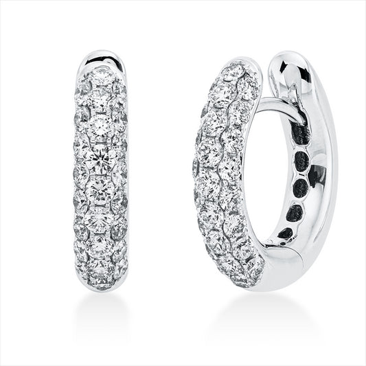 Creolen 18 kt WG, 50 Brill. 1,12 ct, TW-vsi