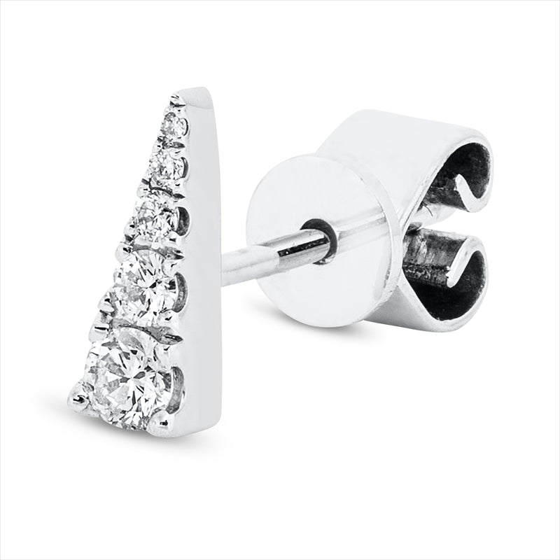 Ohrstecker 18 kt WG, Einzelstück, 5 Brill. 0,08 ct, TW-si