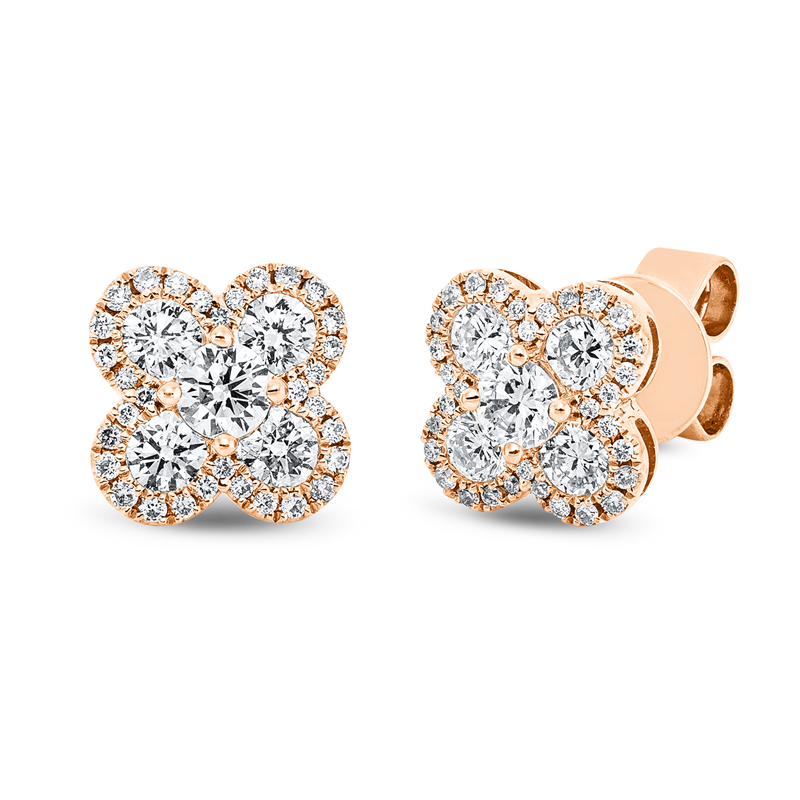 Ohrstecker 18 kt RG, 74 Brill. 0,95 ct, I-si