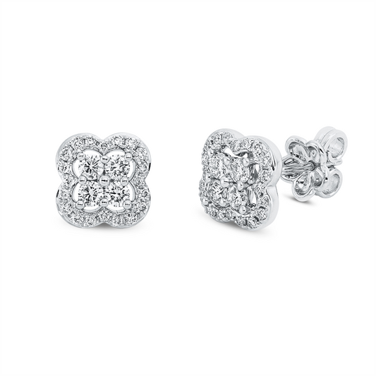 Ohrstecker 18 kt WG, 48 Brill. 0,61 ct, TW-vsi