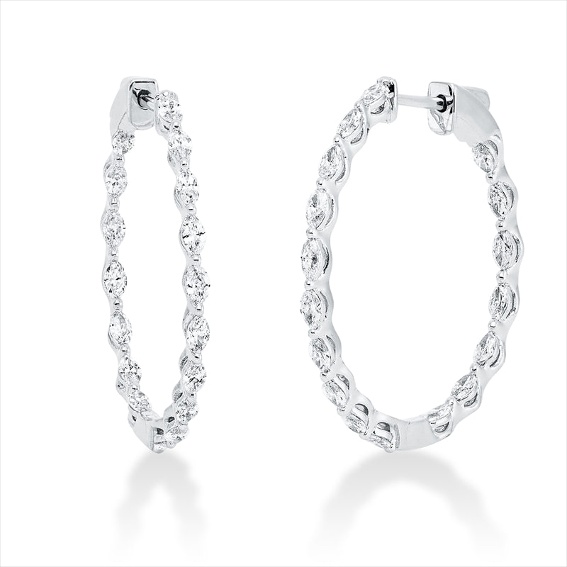 Creolen 18 kt WG, 34 Nav. 0,89 ct, F-si