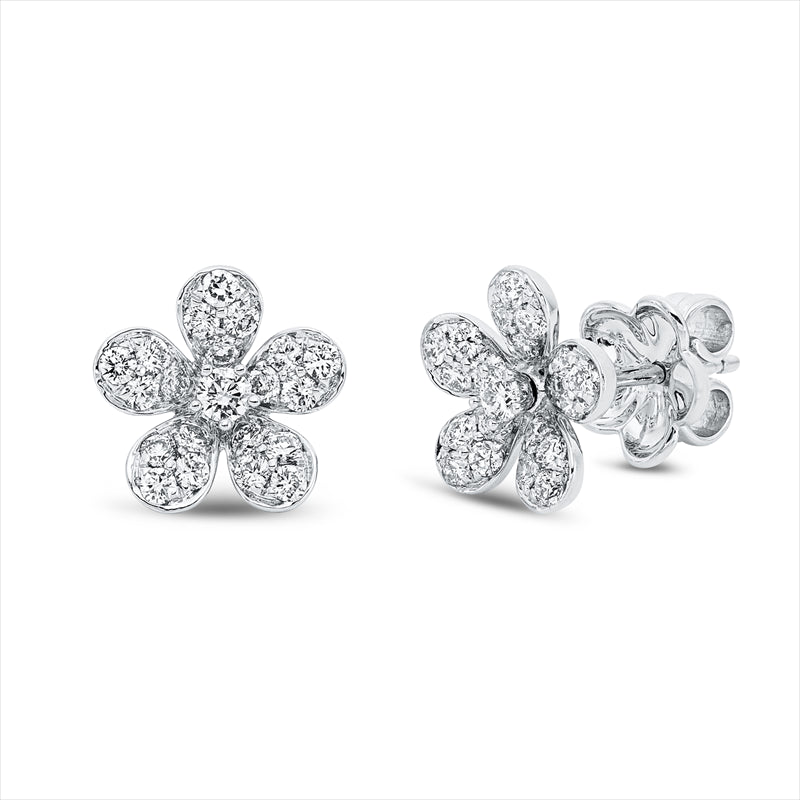 Ohrstecker 18 kt WG, 42 Brill. 0,68 ct, TW-vsi