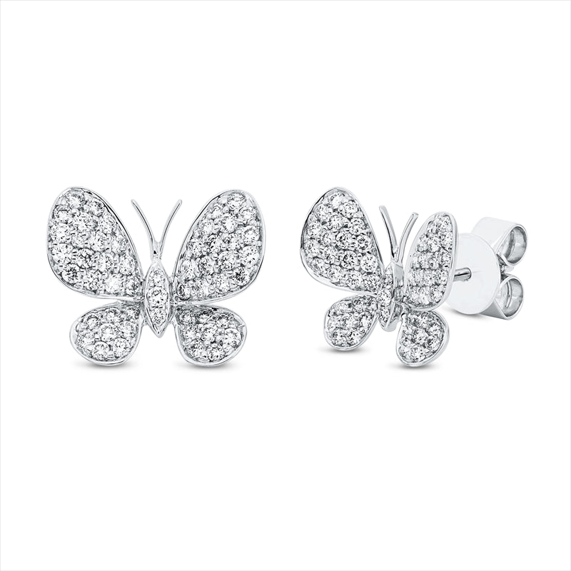 Ohrstecker 18 kt WG, 106 Brill. 0,65 ct, TW-vsi