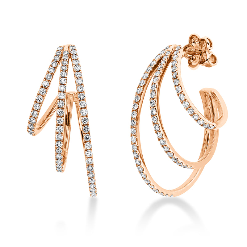 Ohrschmuck 18 kt RG, 120 Brill. 1,33 ct, TW-vsi