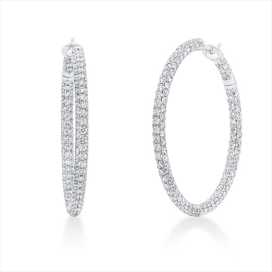 Creolen 18 kt WG, 326 Brill. 5,98 ct, TW-vsi