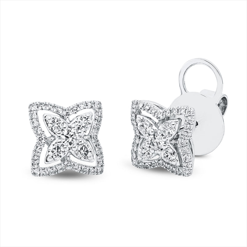 Ohrstecker 18 kt WG, 10 Brill. 0,28 ct, TW-si, 64 Brill. 0,17 ct, TW-si