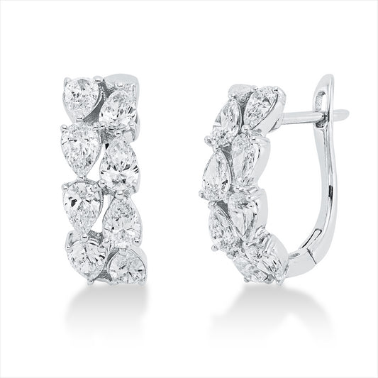 Creolen 18 kt WG, 16 Tropfen 1,49 ct, TW-vsi