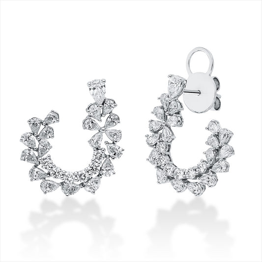 Ohrschmuck 18 kt WG, 38 Tropfen 2,05 ct, TW-vsi, 12 Brill. 0,47 ct, TW-si