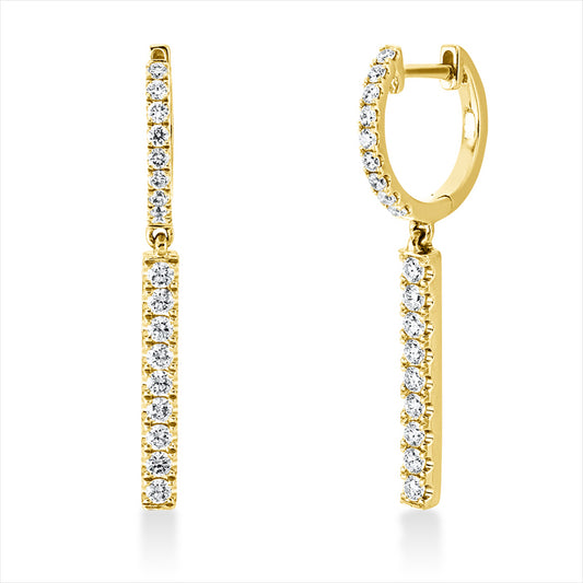 Creolen 18 kt GG, 36 Brill. 0,53 ct, TW-si