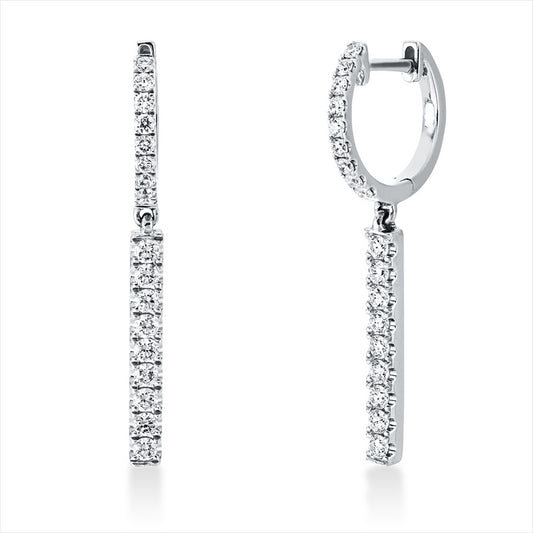 Ohrschmuck 18 kt WG, 36 Brill. 0,51 ct, TW-si