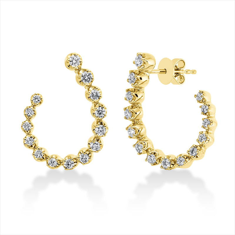 Ohrstecker 18 kt GG, 6 Brill. 0,11 ct, TW-si, 4 Brill. 0,15 ct, TW-si, 18 Brill. 0,51 ct, TW-si