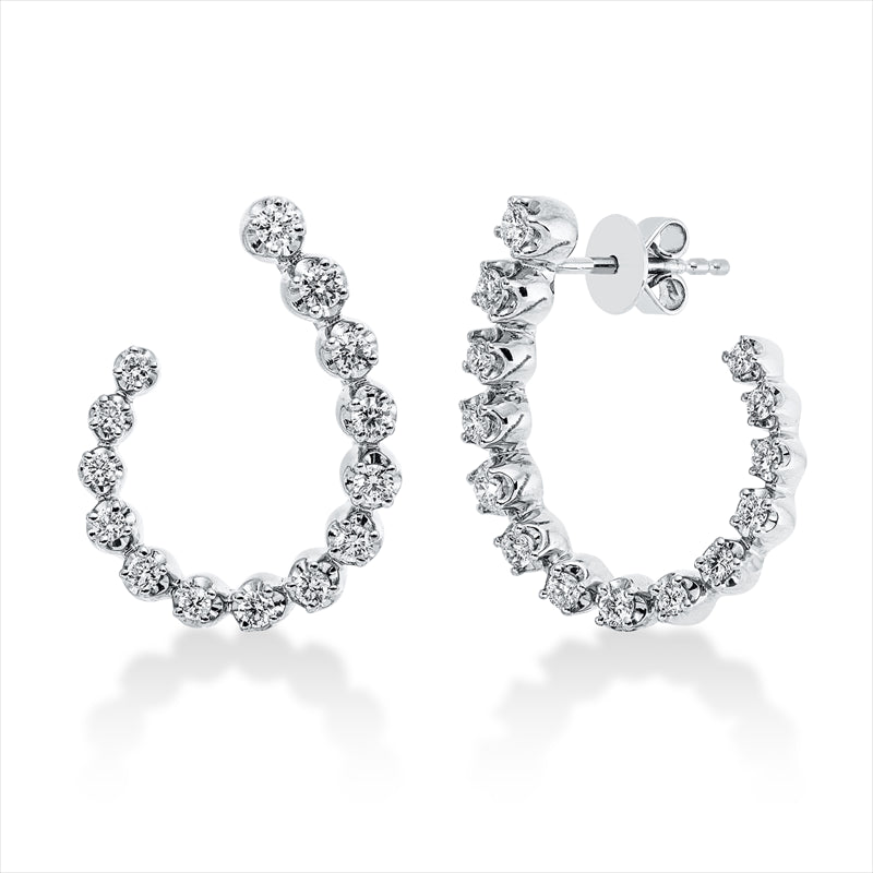 Ohrstecker 18 kt WG, 6 Brill. 0,11 ct, TW-si, 4 Brill. 0,18 ct, TW-si, 18 Brill. 0,54 ct, TW-si