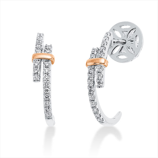 Ohrstecker 18 kt WG+RG, 38 Brill. 0,25 ct, TW-si
