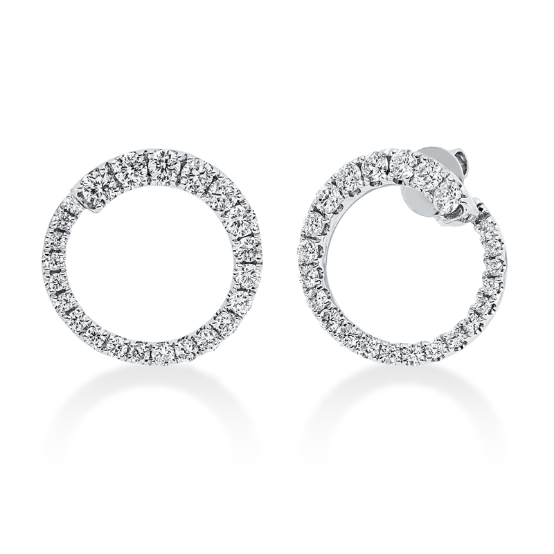 Ohrstecker 18 kt WG, 46 Brill. 1,16 ct, I-pi