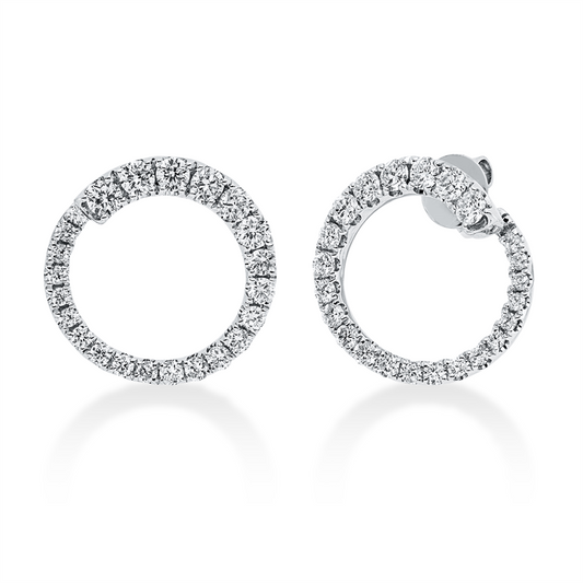Ohrstecker 18 kt WG, 46 Brill. 1,16 ct, I-pi