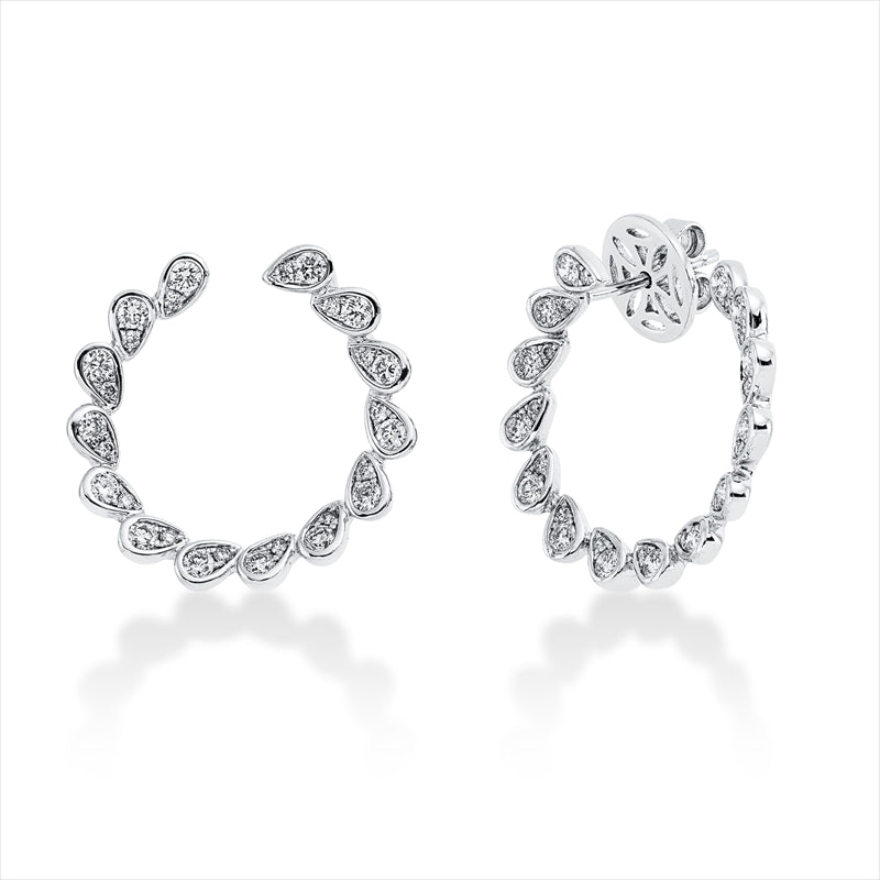 Ohrschmuck 18 kt WG, 28 Brill. 0,78 ct, F-vsi/si, 28 Brill. 0,14 ct, F-vsi/si