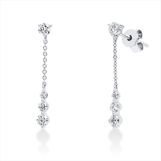 Ohrschmuck 18 kt WG, 2 Brill. 0,09 ct, F-vsi/si, 4 Brill. 0,29 ct, F-vsi/si, 2 Brill. 0,04 ct, F-vsi/si