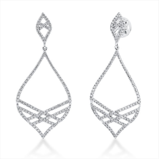 Ohrschmuck 18 kt WG, 280 Brill. 1,20 ct, TW-si