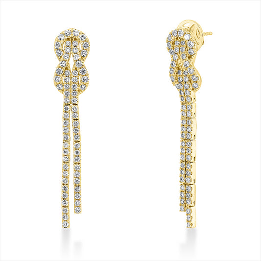 Ohrschmuck 18 kt GG, 128 Brill. 1,83 ct, F-vsi