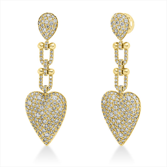 Ohrschmuck 18 kt GG, 54 Brill. 0,36 ct, F-vsi, 22 Brill. 0,68 ct, F-vsi, 244 Brill. 2,47 ct, F-vsi