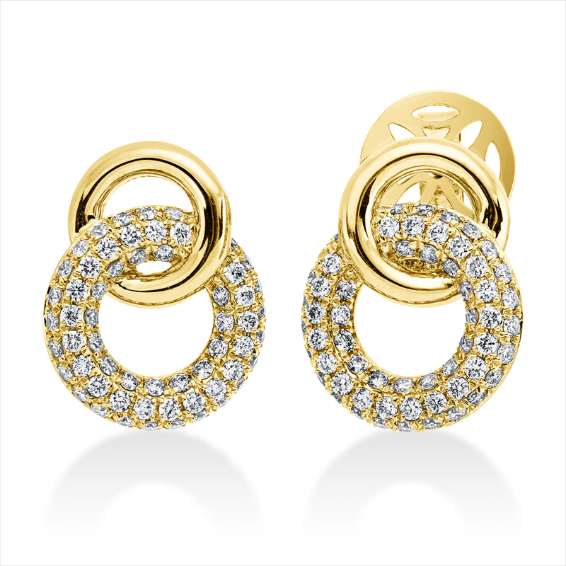 Ohrschmuck 18 kt GG, 116 Brill. 0,79 ct, F-vsi/si