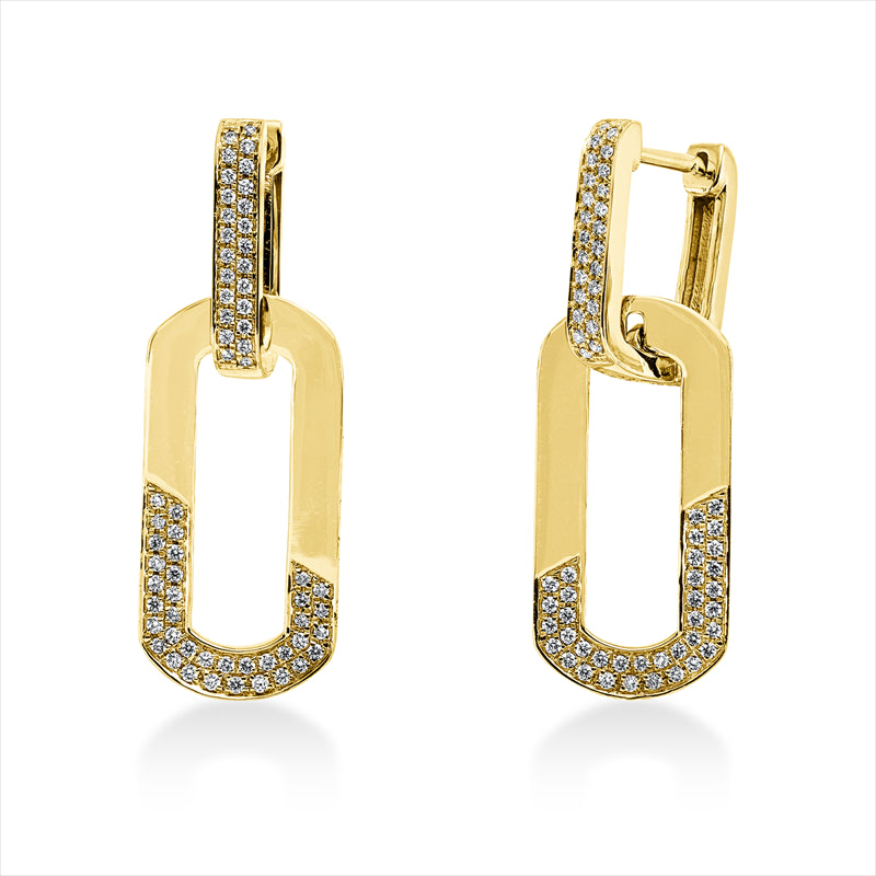 Ohrschmuck 18 kt GG, 122 Brill. 0,55 ct, F-vsi/si