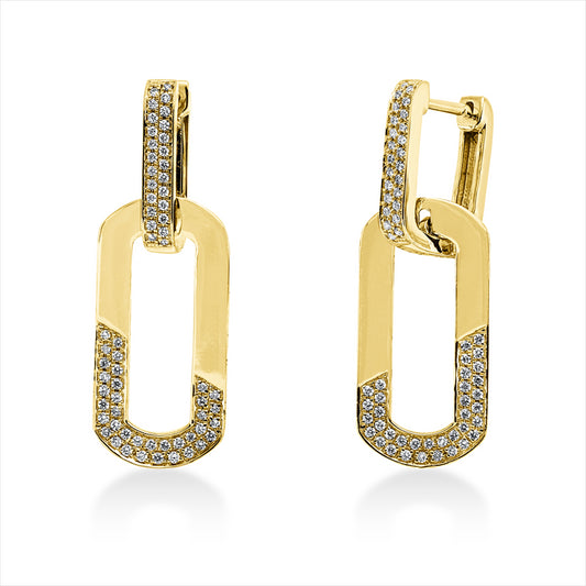 Ohrschmuck 18 kt GG, 122 Brill. 0,55 ct, F-vsi/si