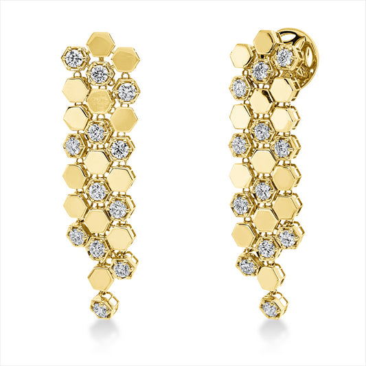 Ohrschmuck 18 kt GG, 24 Brill. 1,08 ct, TW-si