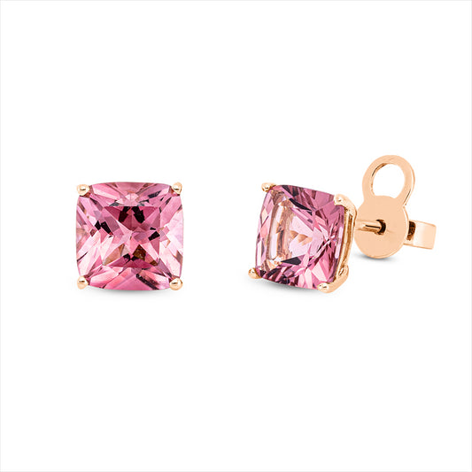 Ohrstecker 18 kt RG, Sicherheitsverschluss, 2 Turmalin 3,70 ct pink