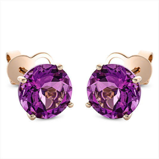 Ohrstecker 18 kt RG, Sicherheitsverschluss, 2 Amethyste 3,90 ct lila