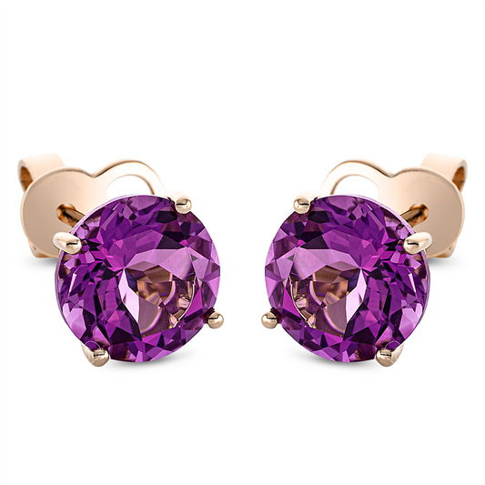 Ohrstecker 18 kt RG, Sicherheitsverschluss, 2 Amethyste 3,80 ct pink