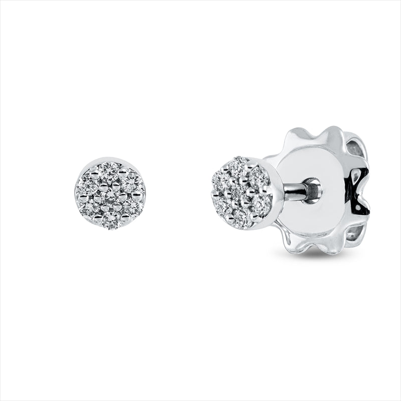 Ohrstecker 18 kt WG, 14 Brill. 0,08 ct, TW-si