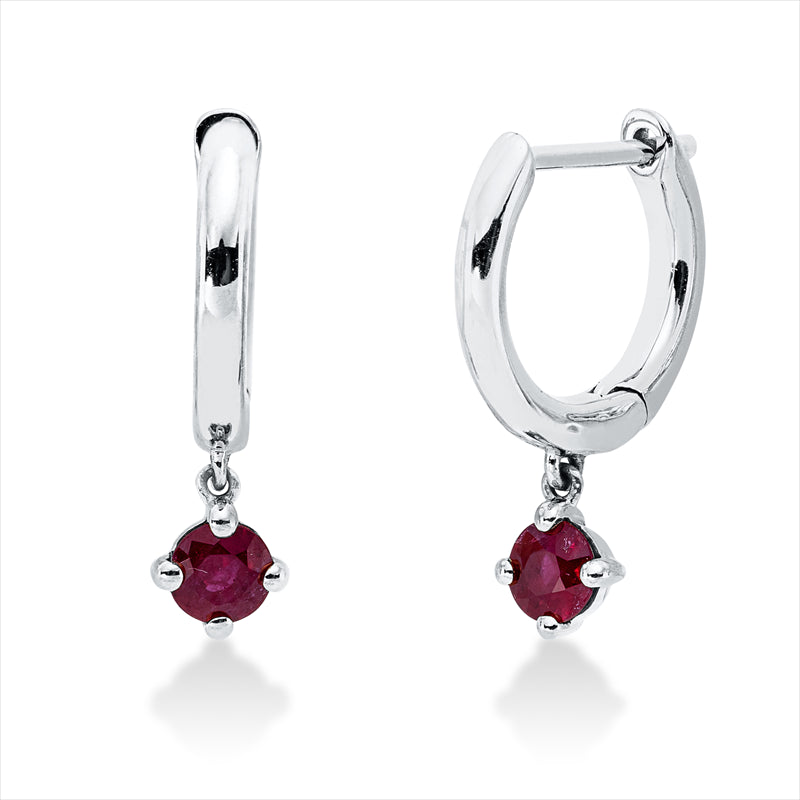 Ohrschmuck 18 kt WG, 2 Rubine 0,28 ct rot