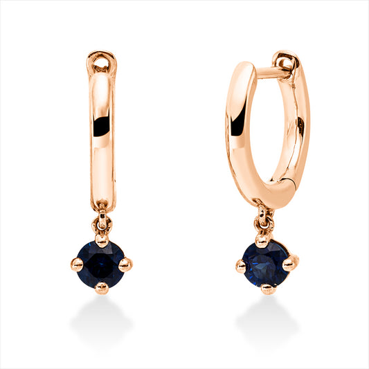 Ohrschmuck 18 kt RG, 2 Saphire 0,28 ct blau