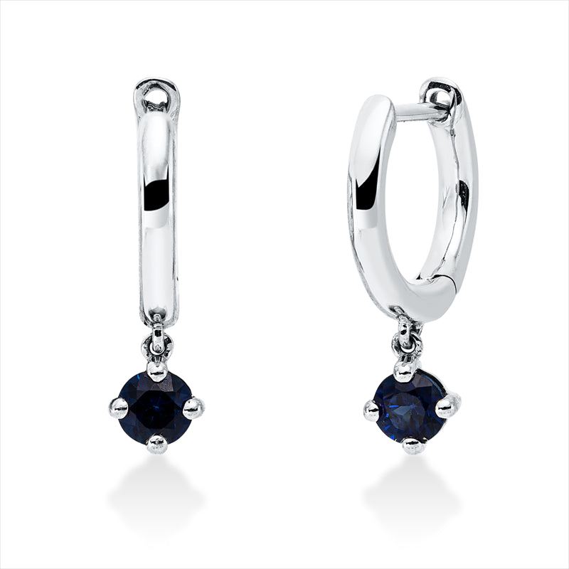 Ohrschmuck 18 kt WG, 2 Saphire 0,28 ct blau