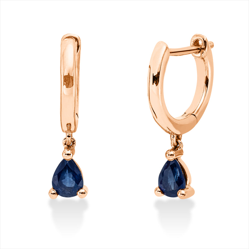 Ohrschmuck 18 kt RG, 2 Saphire 0,40 ct blau