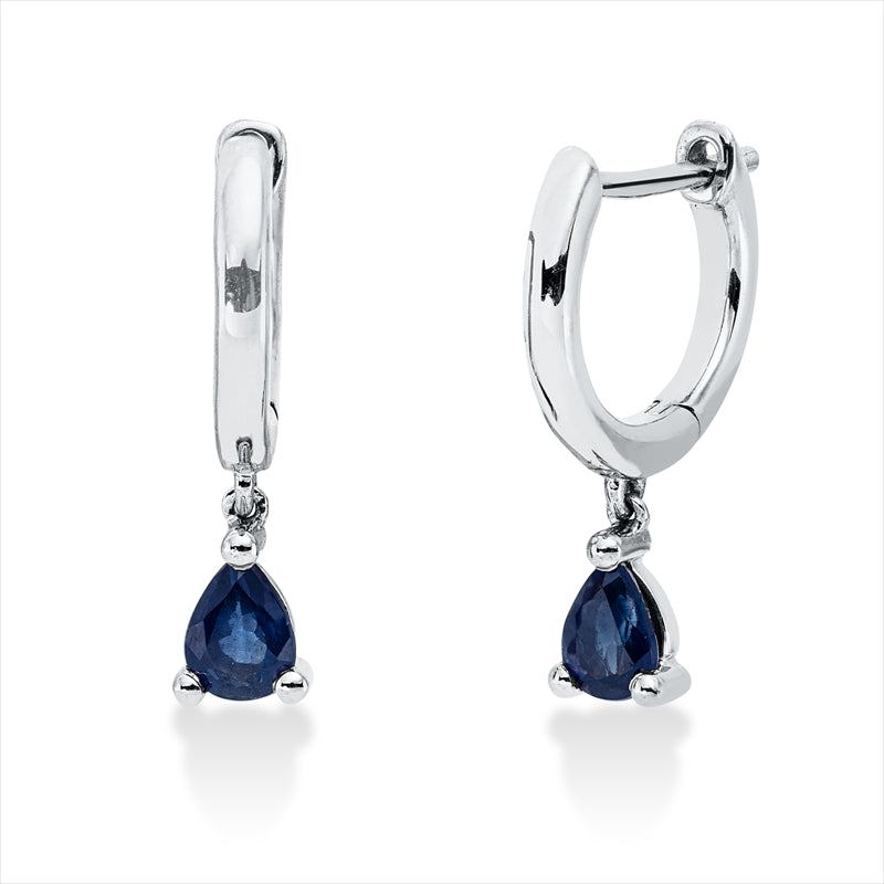 Ohrschmuck 18 kt WG, 2 Saphire 0,40 ct blau