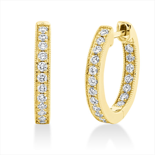 Creolen 18 kt GG, 38 Brill. 0,40 ct, TW-si