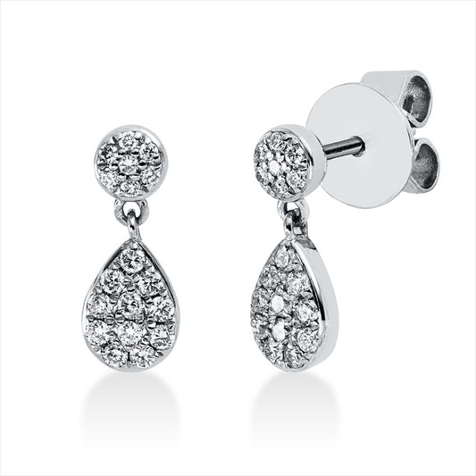 Ohrschmuck 18 kt WG, 36 Brill. 0,22 ct, TW-si