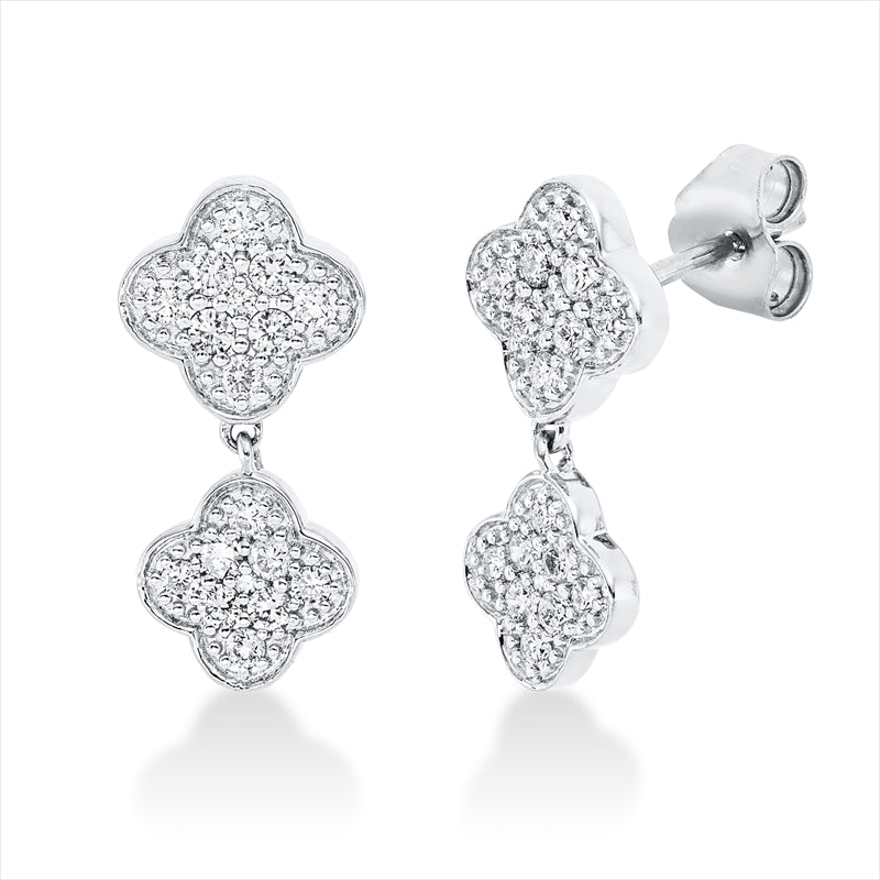 Ohrschmuck 18 kt WG, 32 Brill. 0,44 ct, TW-si, 4 Brill. 0,02 ct, TW-si