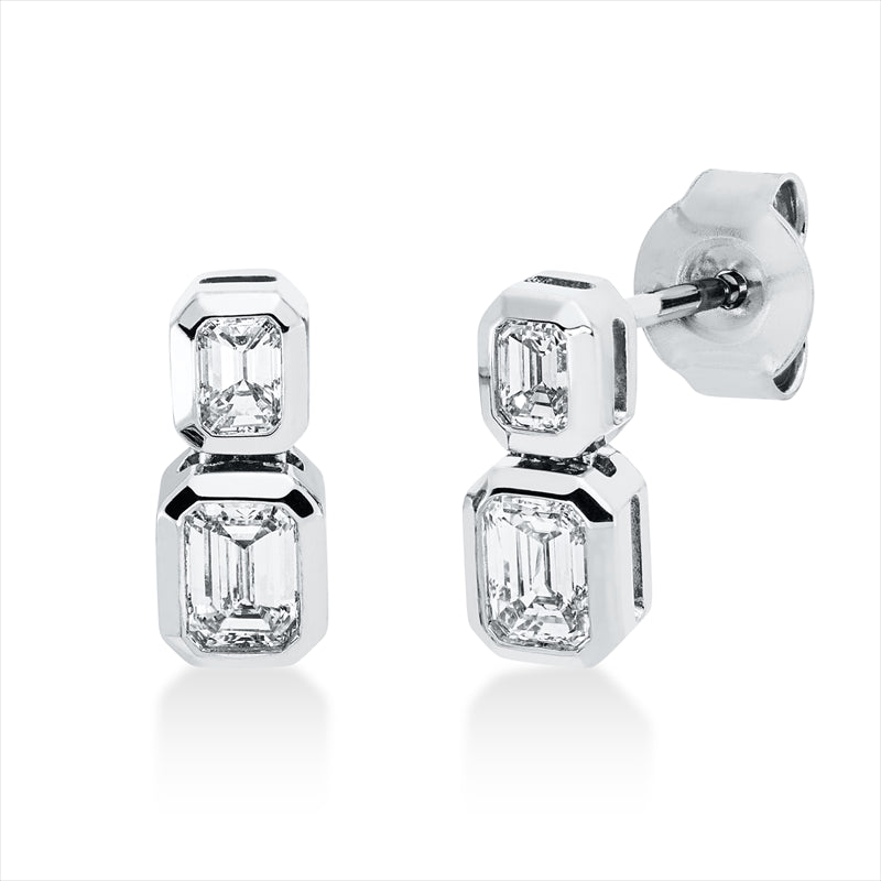 Ohrschmuck 18 kt WG, 4 Sm.schliff 0,62 ct, W-si