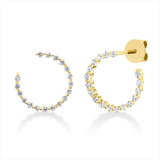 Ohrschmuck 18 kt GG, 36 Brill. 0,40 ct, TW-si