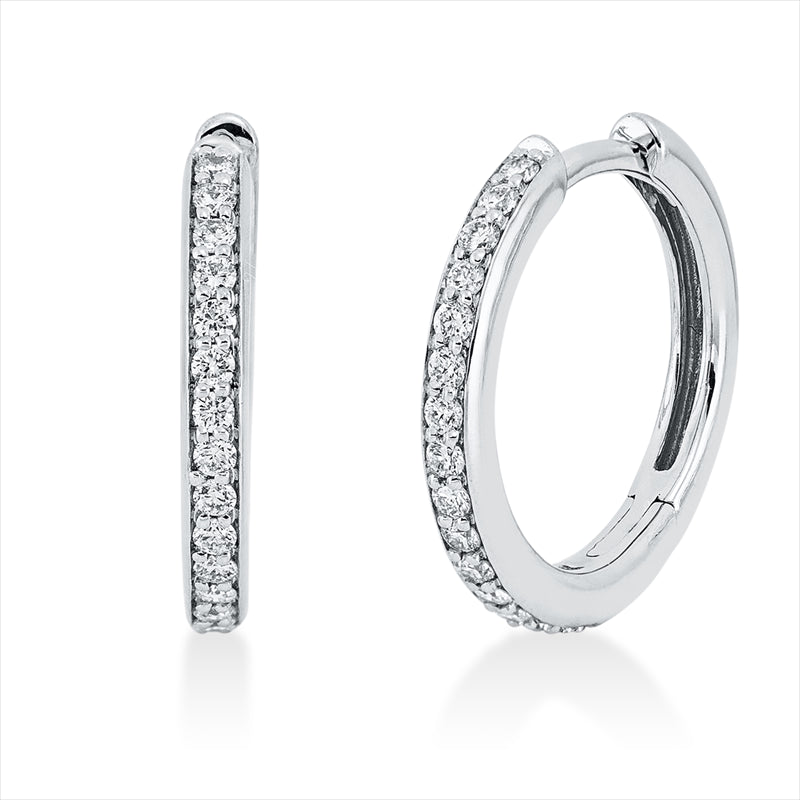 Creolen 18 kt WG, 30 Brill. 0,26 ct, TW-si