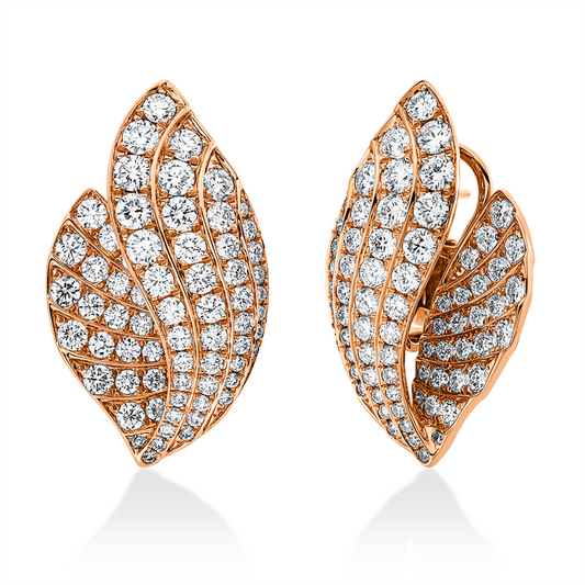 Creolen 18 kt RG, 142 Brill. 4,40 ct, TW-vsi