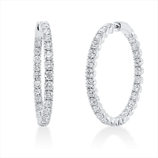 Creolen 18 kt WG, 56 Brill. 8,02 ct, TW-vsi