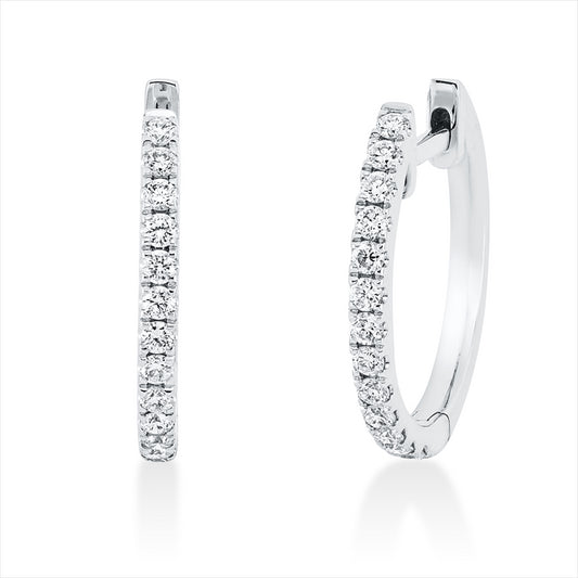 Creolen 18 kt WG, 26 Brill. 0,28 ct, TW-si