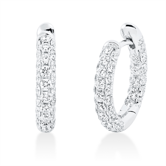 Creolen 18 kt WG, 94 Brill. 1,66 ct, TW-vsi