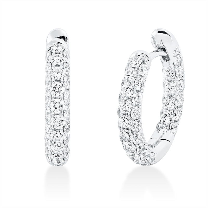 Creolen 18 kt WG, 94 Brill. 1,66 ct, TW-vsi