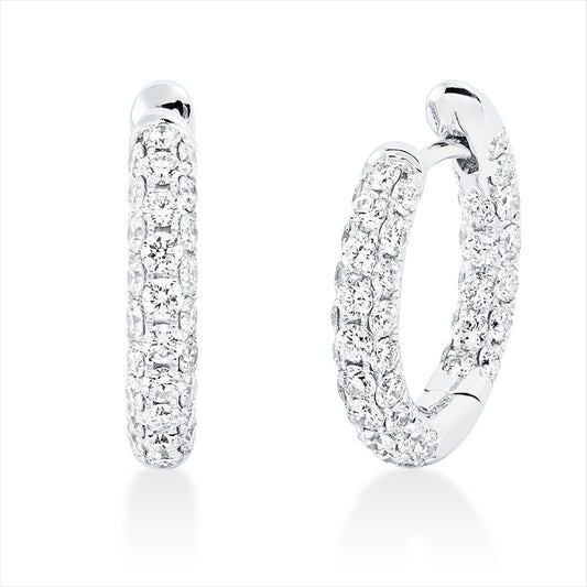 Creolen 18 kt WG, 94 Brill. 1,66 ct, TW-vsi