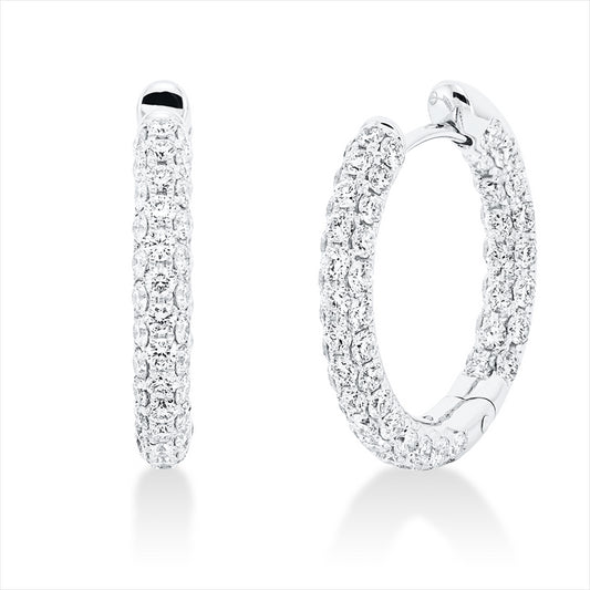 Creolen 18 kt WG, 132 Brill. 2,30 ct, TW-vsi
